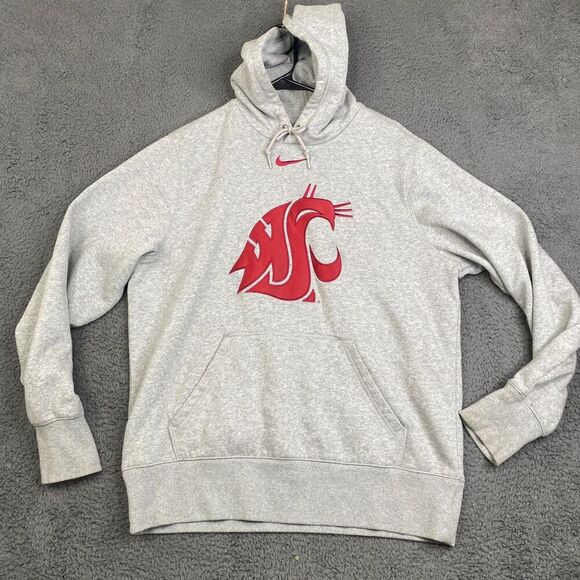 WSU Nike Center Swoosh Hoodie Washington State Sweatshirt Mens Large 2012 - Picture 1 of 13